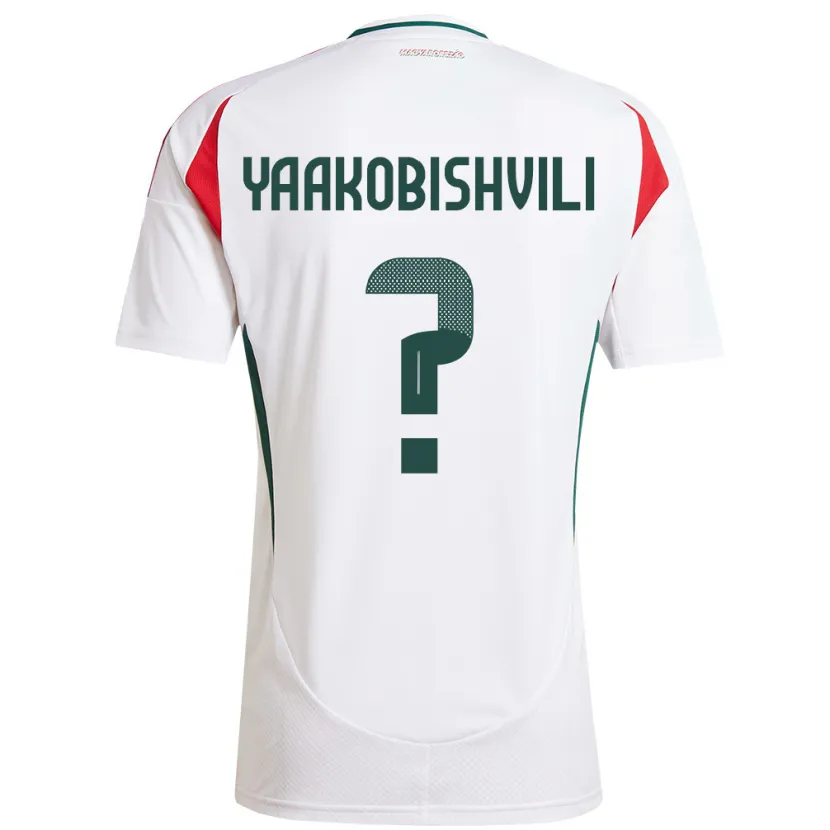 Danxen Homme Maillot Hongrie Antal Yaakobishvili #0 Blanc Tenues Extérieur 24-26 T-Shirt