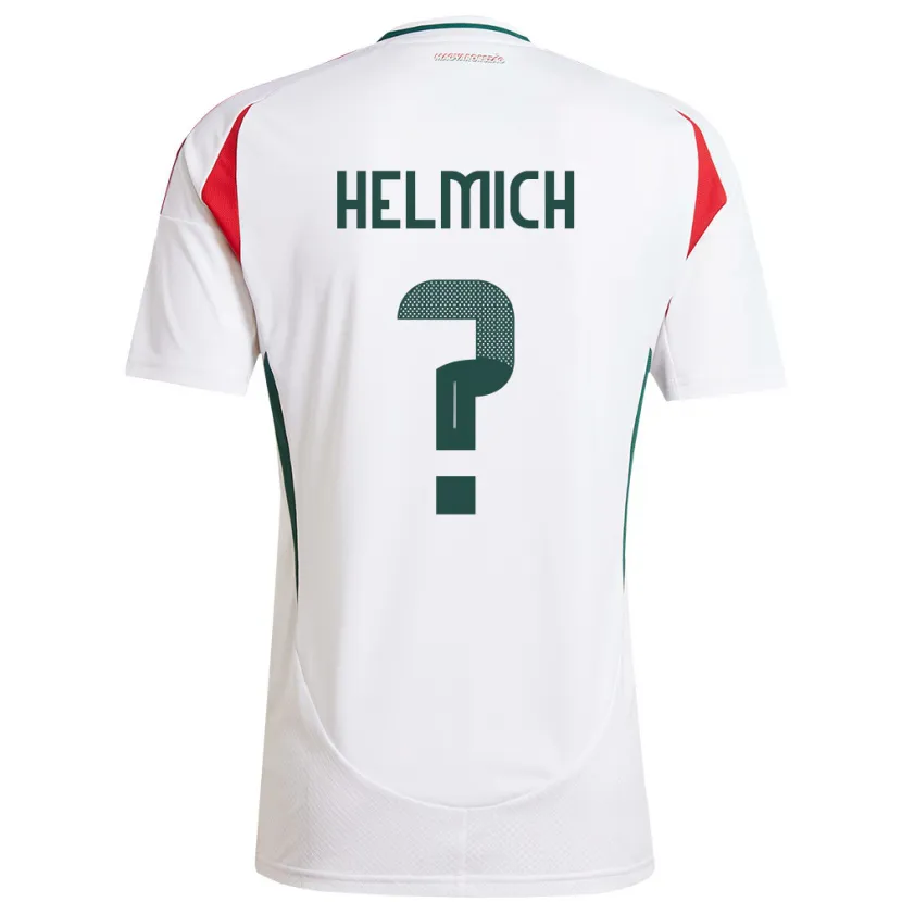 Danxen Homme Maillot Hongrie Pál Helmich #0 Blanc Tenues Extérieur 24-26 T-Shirt