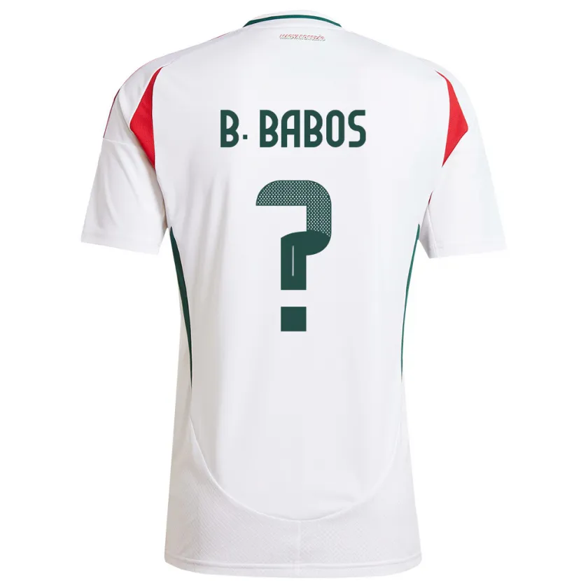 Danxen Homme Maillot Hongrie Bence Babos #0 Blanc Tenues Extérieur 24-26 T-Shirt