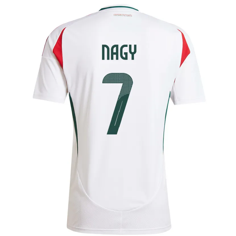 Danxen Homme Maillot Hongrie Fanni Nagy #7 Blanc Tenues Extérieur 24-26 T-Shirt