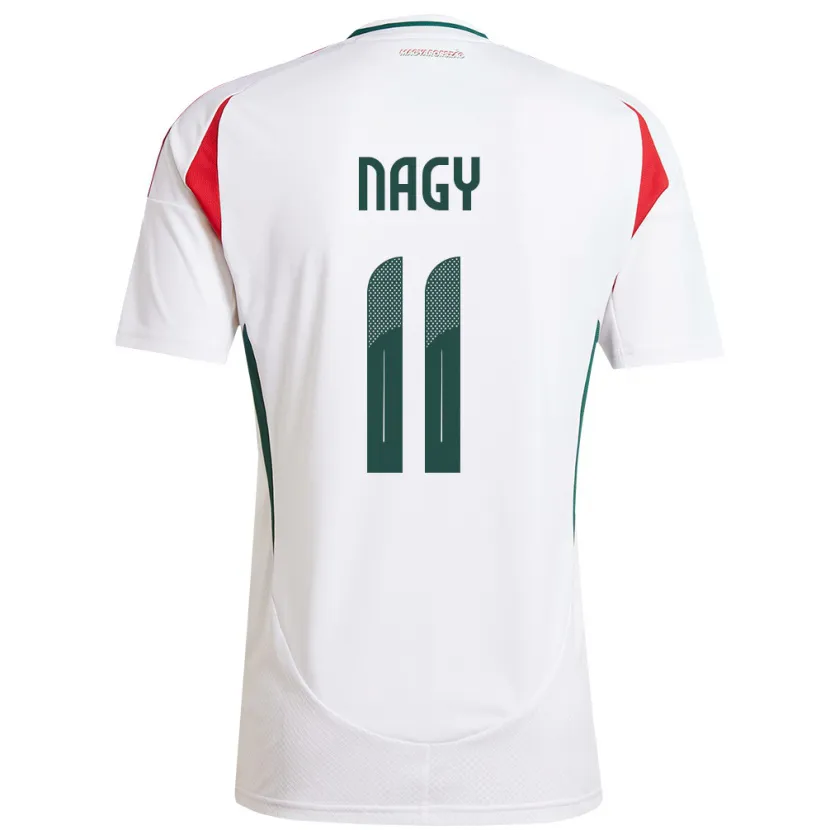 Danxen Homme Maillot Hongrie Virág Nagy #11 Blanc Tenues Extérieur 24-26 T-Shirt
