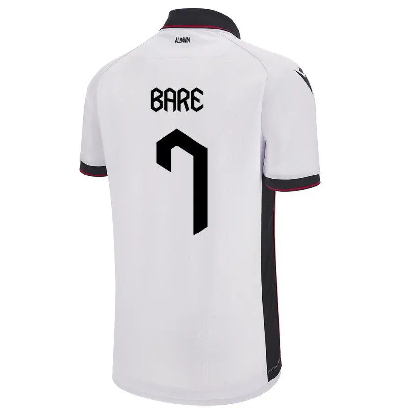 Danxen Homme Maillot Albanie Keidi Bare #7 Blanc Tenues Extérieur 24-26 T-Shirt