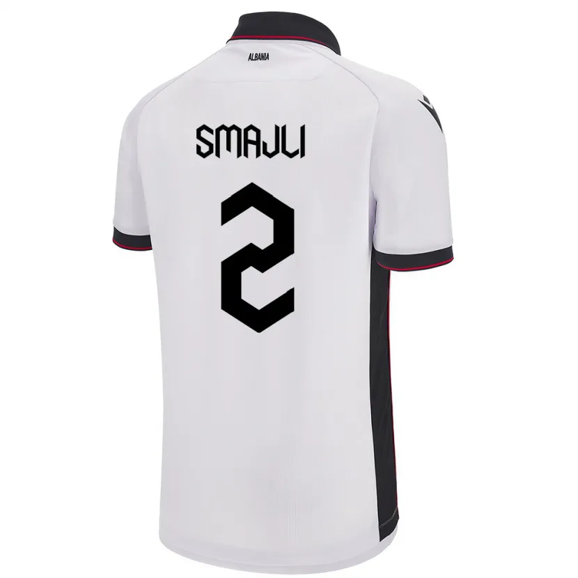Danxen Homme Maillot Albanie Geralb Smajli #2 Blanc Tenues Extérieur 24-26 T-Shirt