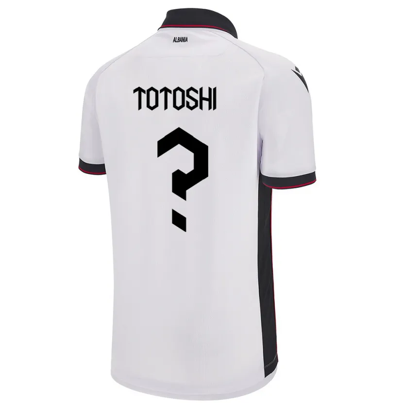 Danxen Homme Maillot Albanie Klevi Totoshi #0 Blanc Tenues Extérieur 24-26 T-Shirt
