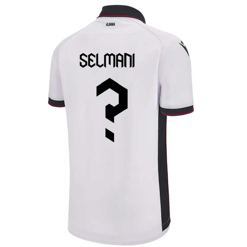 Danxen Homme Maillot Albanie Egert Selmani #0 Blanc Tenues Extérieur 24-26 T-Shirt