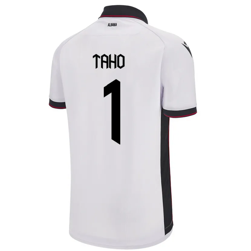 Danxen Homme Maillot Albanie Alain Taho #1 Blanc Tenues Extérieur 24-26 T-Shirt