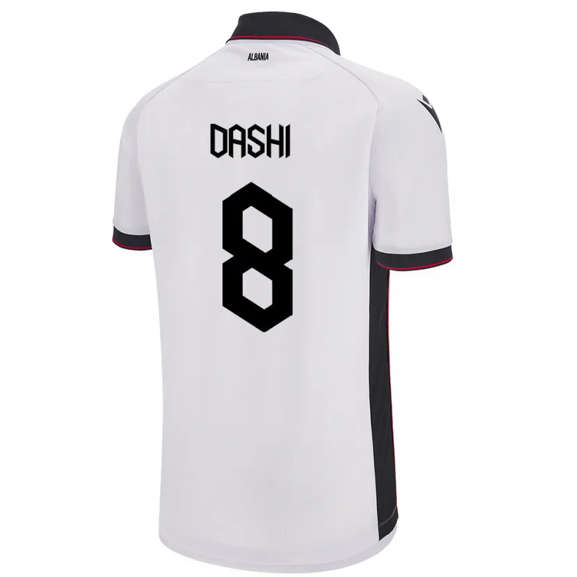 Danxen Homme Maillot Albanie Matteo Dashi #8 Blanc Tenues Extérieur 24-26 T-Shirt
