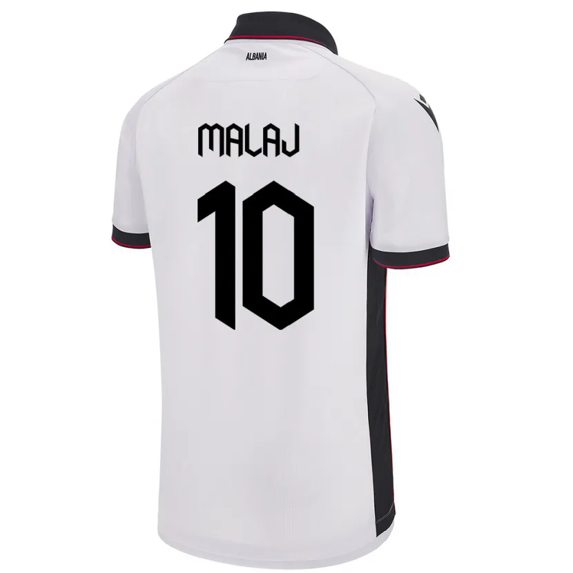 Danxen Homme Maillot Albanie Tedi Malaj #10 Blanc Tenues Extérieur 24-26 T-Shirt