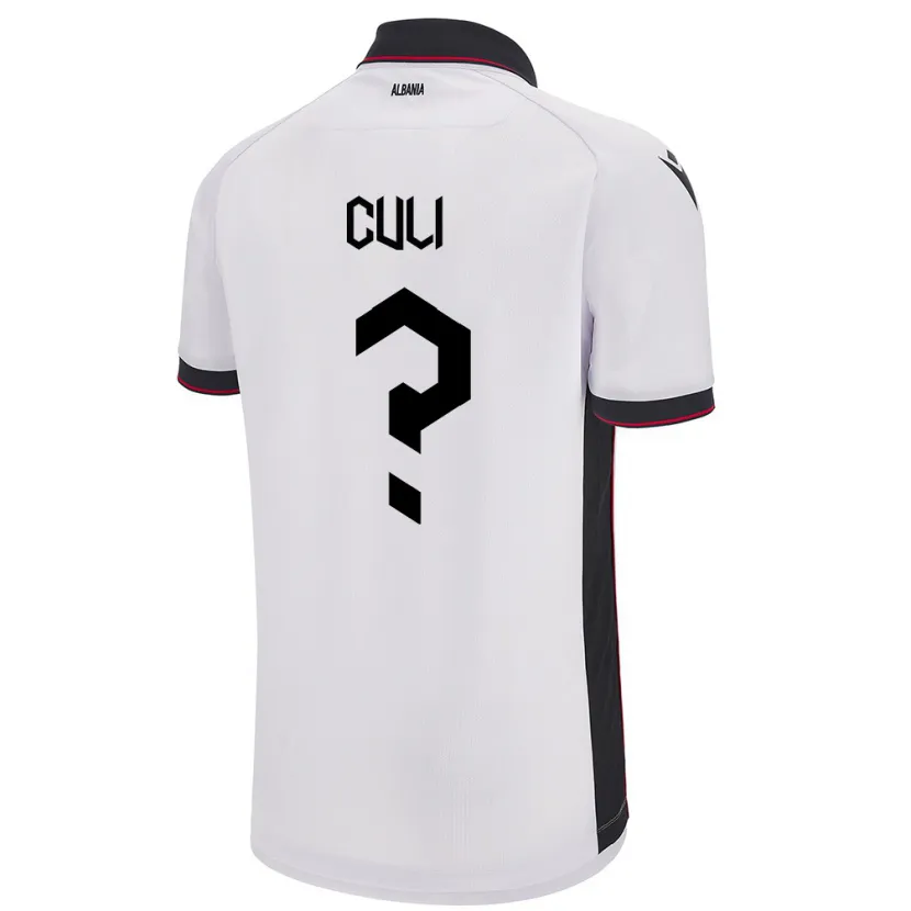 Danxen Homme Maillot Albanie Daniel Culi #0 Blanc Tenues Extérieur 24-26 T-Shirt