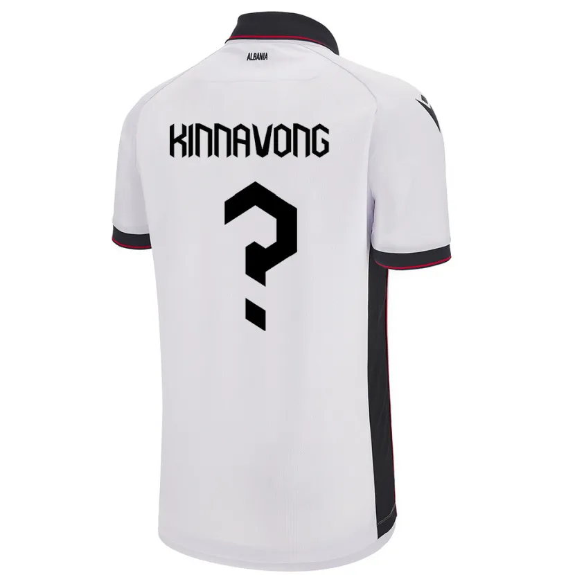 Danxen Homme Maillot Albanie Jordan Kinnavong #0 Blanc Tenues Extérieur 24-26 T-Shirt