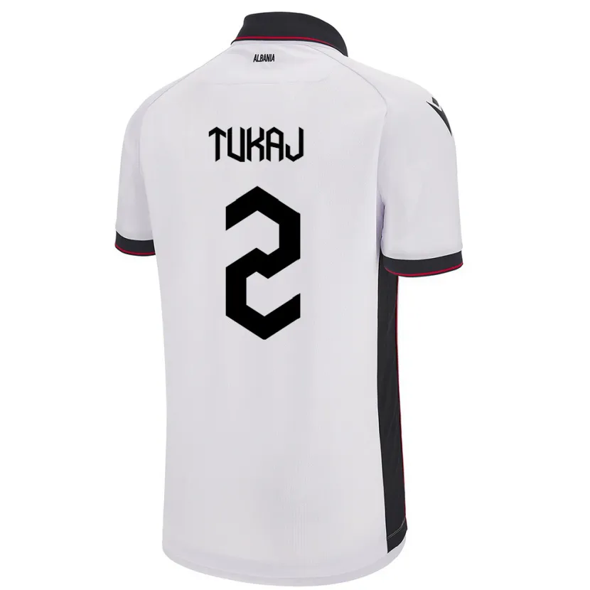 Danxen Homme Maillot Albanie Armera Tukaj #2 Blanc Tenues Extérieur 24-26 T-Shirt