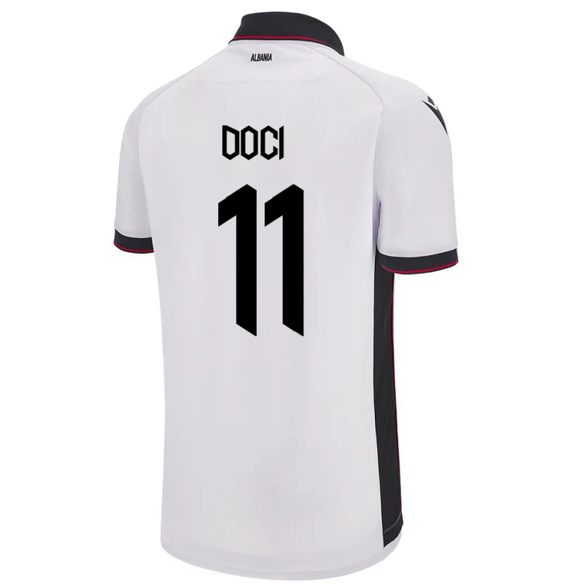 Danxen Homme Maillot Albanie Megi Doçi #11 Blanc Tenues Extérieur 24-26 T-Shirt