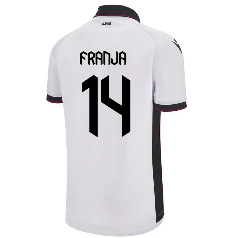 Danxen Homme Maillot Albanie Ezmiralda Franja #14 Blanc Tenues Extérieur 24-26 T-Shirt