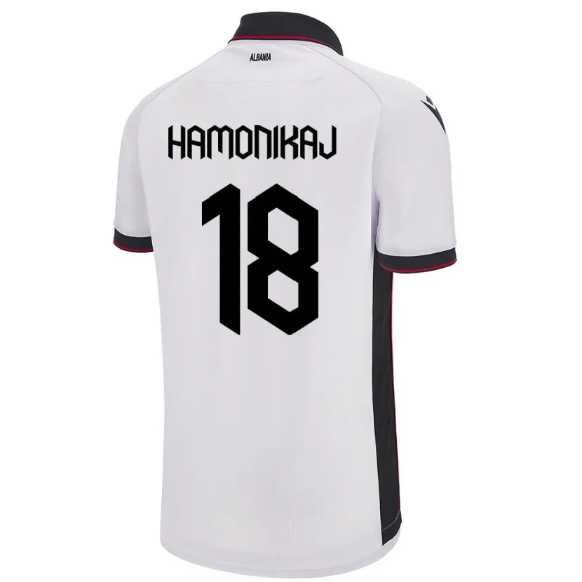 Danxen Homme Maillot Albanie Klea Hamonikaj #18 Blanc Tenues Extérieur 24-26 T-Shirt
