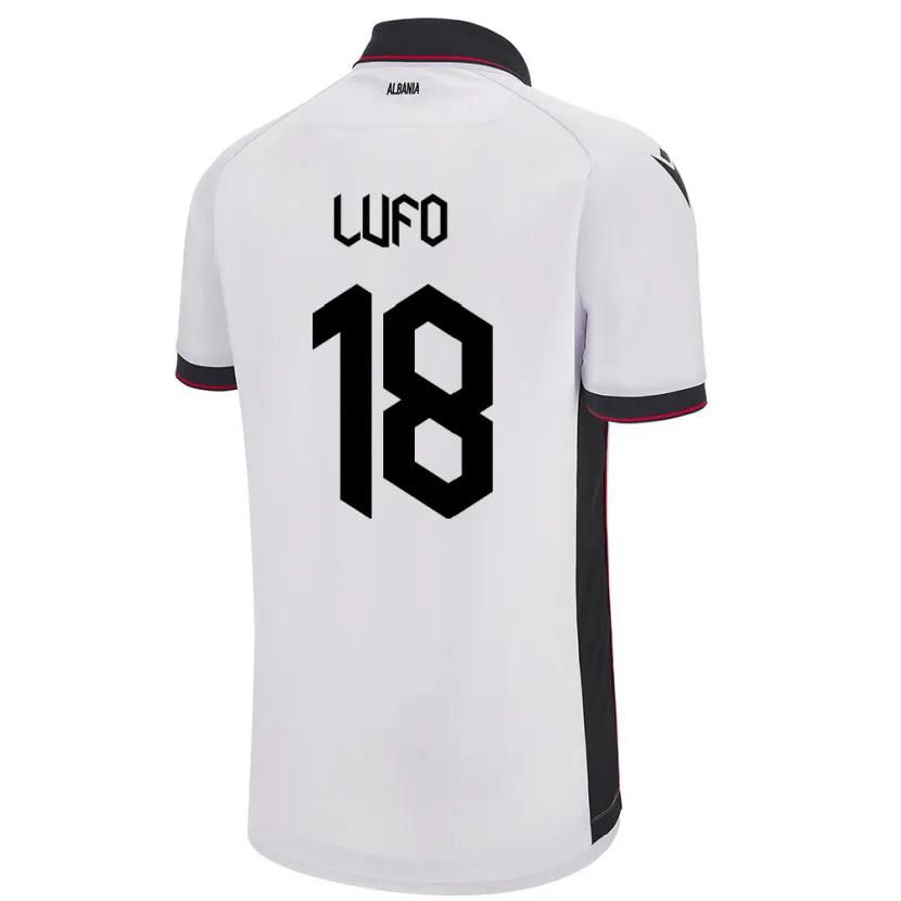 Danxen Homme Maillot Albanie Esi Lufo #18 Blanc Tenues Extérieur 24-26 T-Shirt
