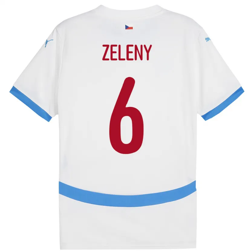 Danxen Homme Maillot Tchéquie Jaroslav Zelený #6 Blanc Tenues Extérieur 24-26 T-Shirt