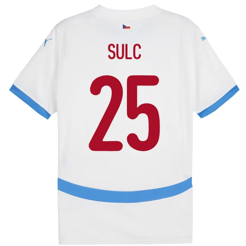 Danxen Homme Maillot Tchéquie Pavel Sulc #25 Blanc Tenues Extérieur 24-26 T-Shirt