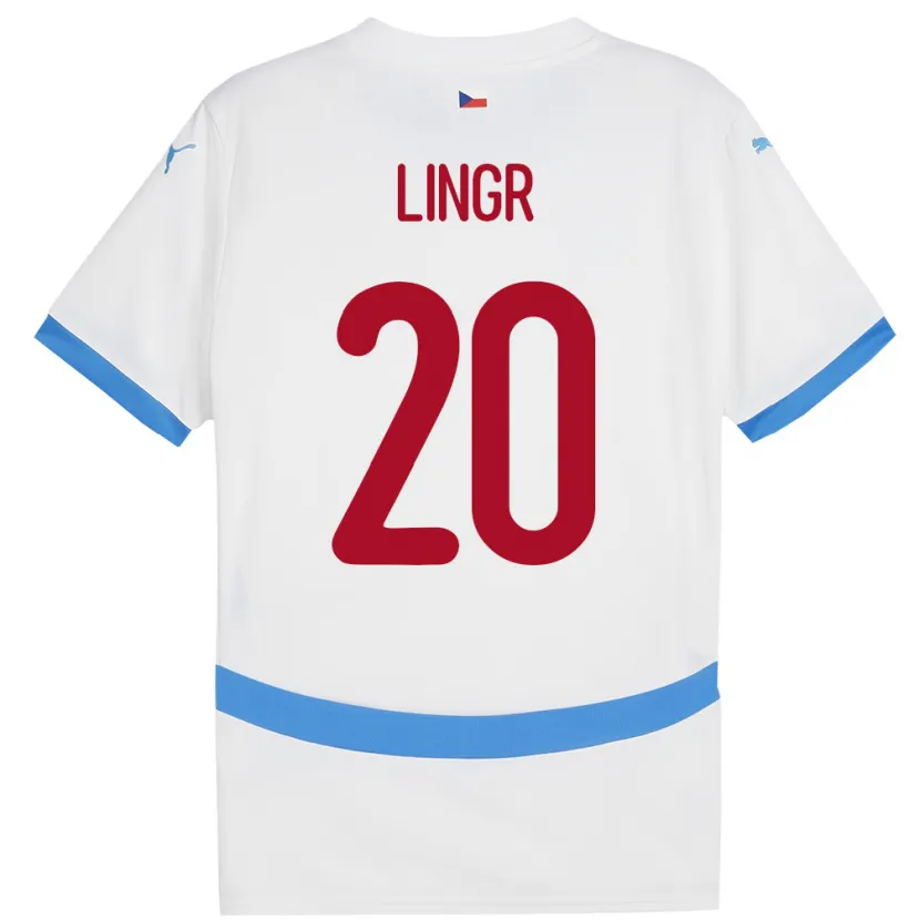 Danxen Homme Maillot Tchéquie Ondrej Lingr #20 Blanc Tenues Extérieur 24-26 T-Shirt