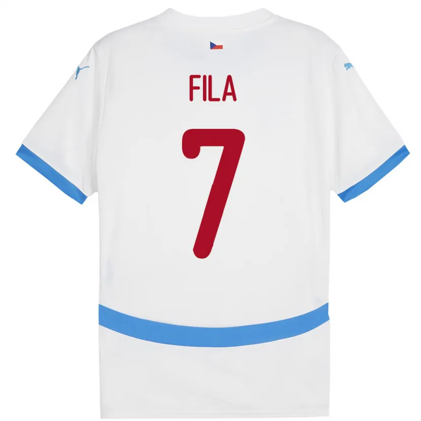Danxen Homme Maillot Tchéquie Daniel Fila #7 Blanc Tenues Extérieur 24-26 T-Shirt