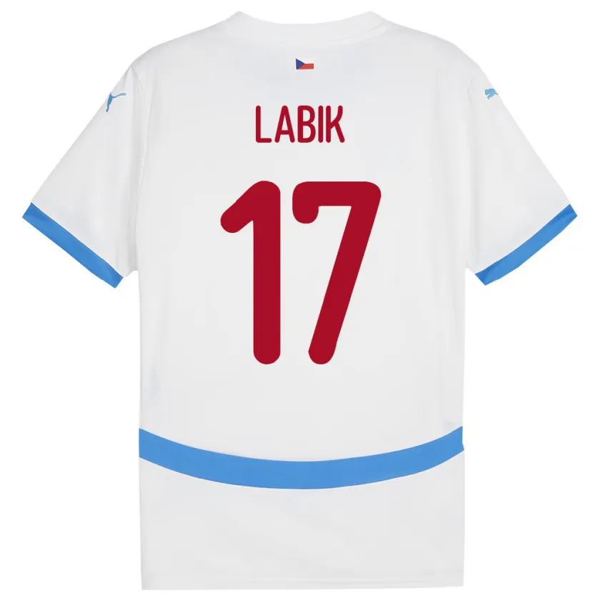 Danxen Homme Maillot Tchéquie Albert Labik #17 Blanc Tenues Extérieur 24-26 T-Shirt