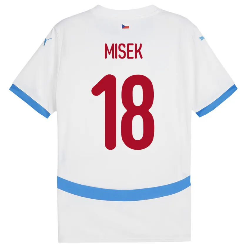 Danxen Homme Maillot Tchéquie Stepan Misek #18 Blanc Tenues Extérieur 24-26 T-Shirt