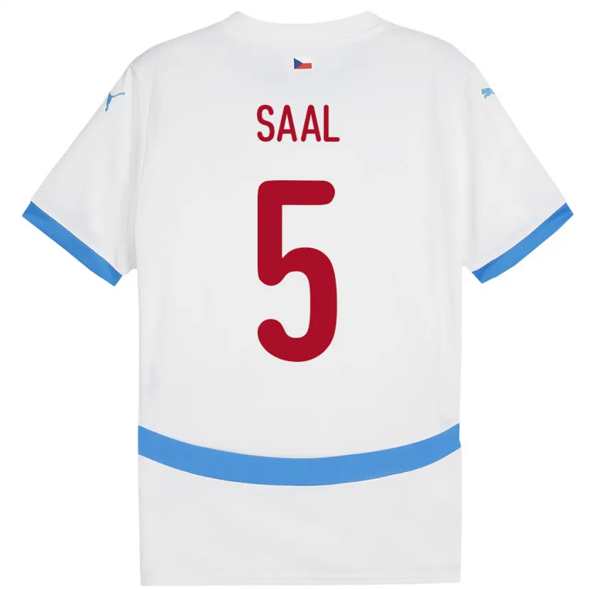 Danxen Homme Maillot Tchéquie Lukas Saal #5 Blanc Tenues Extérieur 24-26 T-Shirt