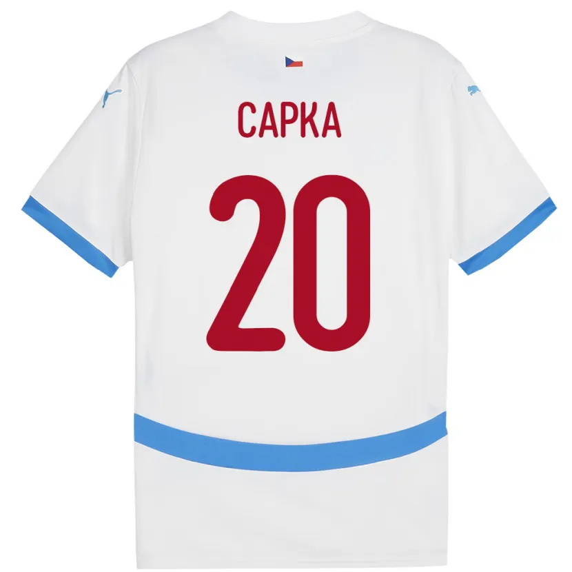 Danxen Homme Maillot Tchéquie Filip Capka #20 Blanc Tenues Extérieur 24-26 T-Shirt