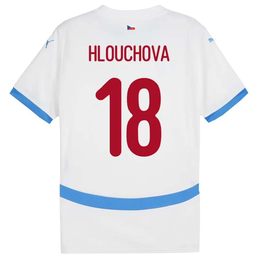 Danxen Homme Maillot Tchéquie Radka Hlouchová #18 Blanc Tenues Extérieur 24-26 T-Shirt