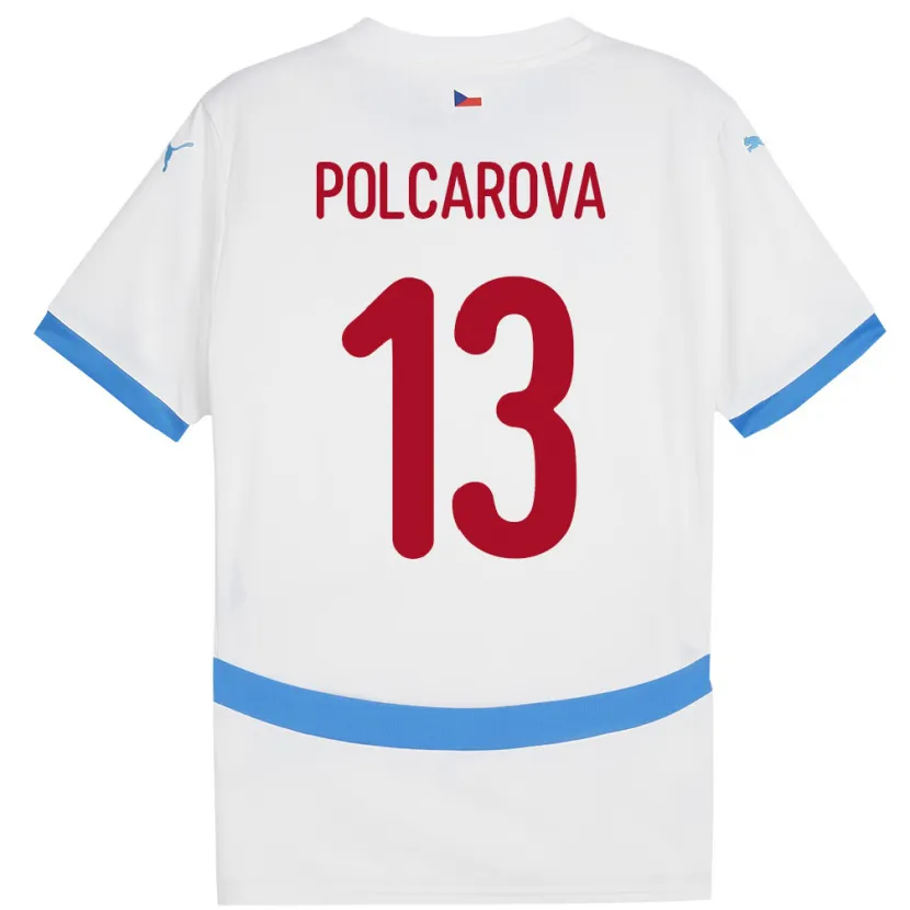 Danxen Homme Maillot Tchéquie Barbora Polcarová #13 Blanc Tenues Extérieur 24-26 T-Shirt
