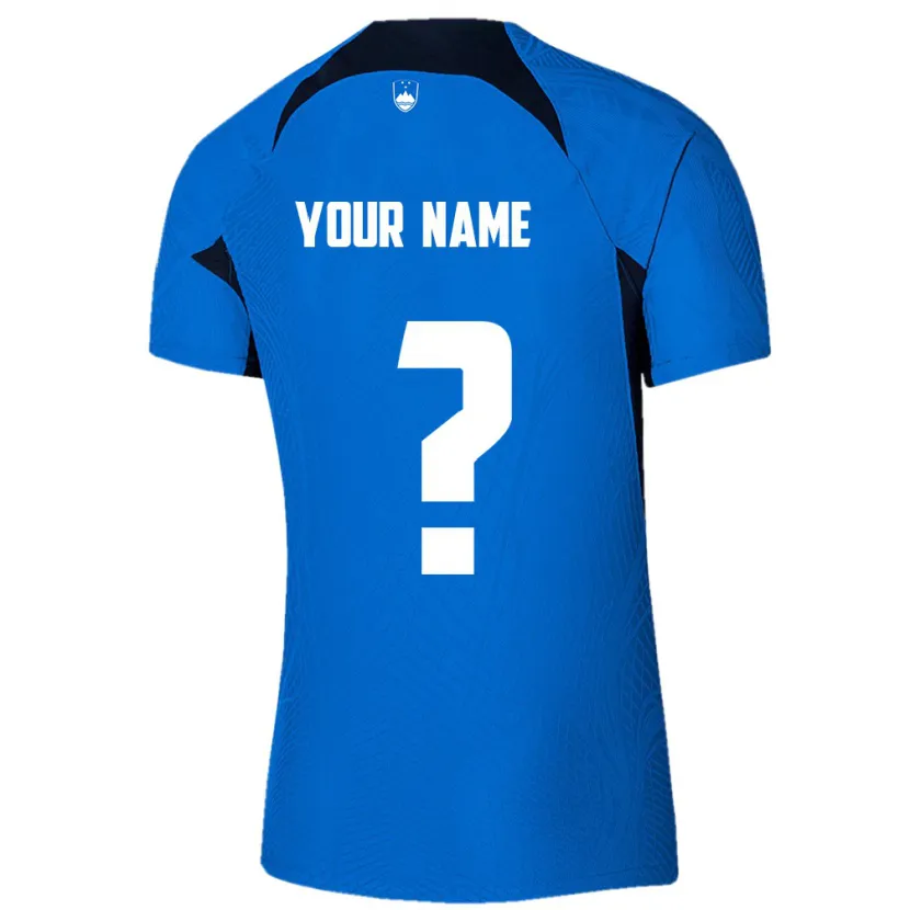 Danxen Homme Maillot Slovénie Votre Nom #0 Bleu Tenues Extérieur 24-26 T-Shirt