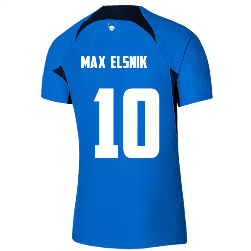 Danxen Homme Maillot Slovénie Timi Max Elsnik #10 Bleu Tenues Extérieur 24-26 T-Shirt