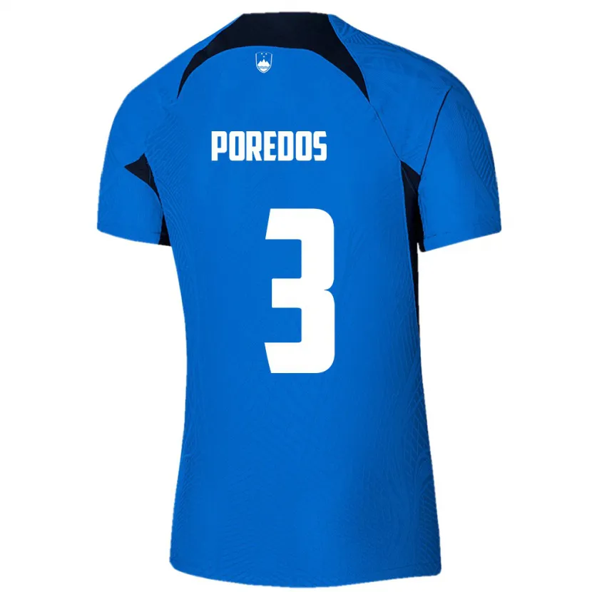 Danxen Homme Maillot Slovénie Luka Poredos #3 Bleu Tenues Extérieur 24-26 T-Shirt