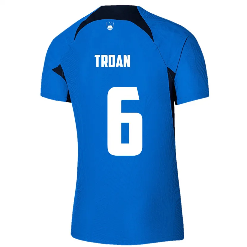 Danxen Homme Maillot Slovénie Miha Trdan #6 Bleu Tenues Extérieur 24-26 T-Shirt