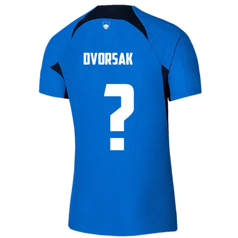 Danxen Homme Maillot Slovénie Matej Dvorsak #0 Bleu Tenues Extérieur 24-26 T-Shirt