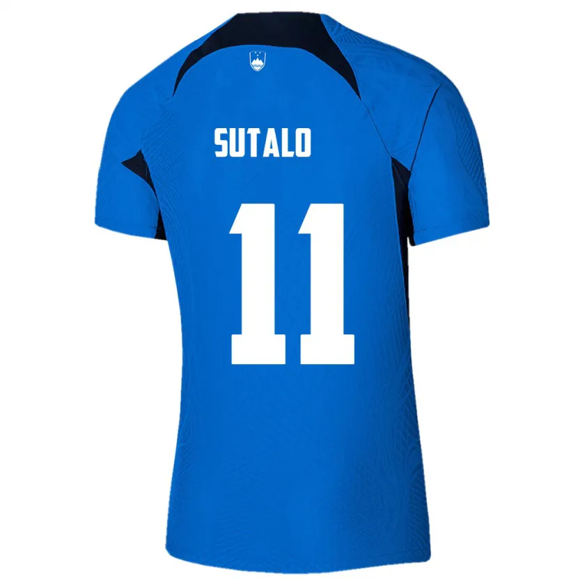 Danxen Homme Maillot Slovénie Aleksej Sutalo #11 Bleu Tenues Extérieur 24-26 T-Shirt
