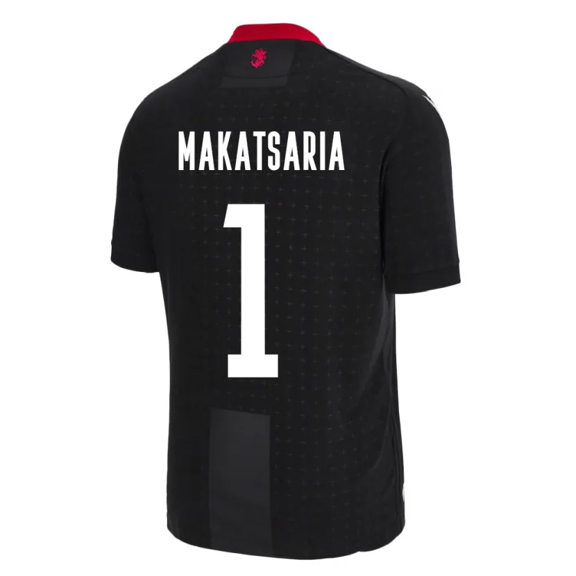 Danxen Homme Maillot Géorgie Mikheil Makatsaria #1 Noir Tenues Extérieur 24-26 T-Shirt