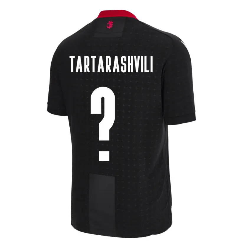 Danxen Homme Maillot Géorgie Saba Tartarashvili #0 Noir Tenues Extérieur 24-26 T-Shirt