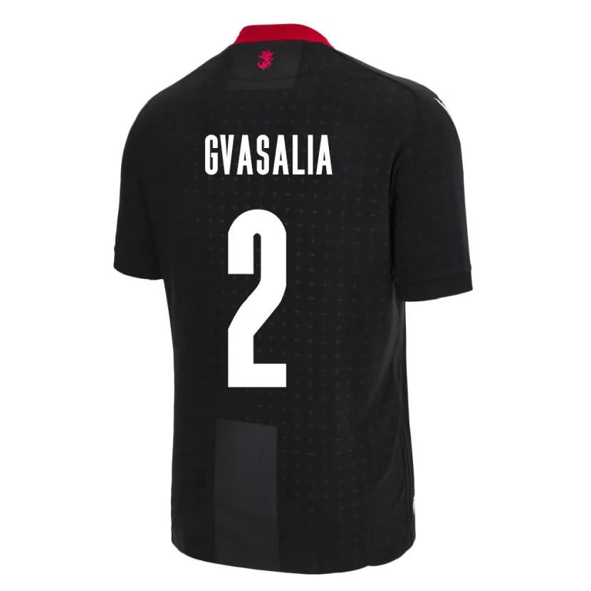 Danxen Homme Maillot Géorgie Giorgi Gvasalia #2 Noir Tenues Extérieur 24-26 T-Shirt