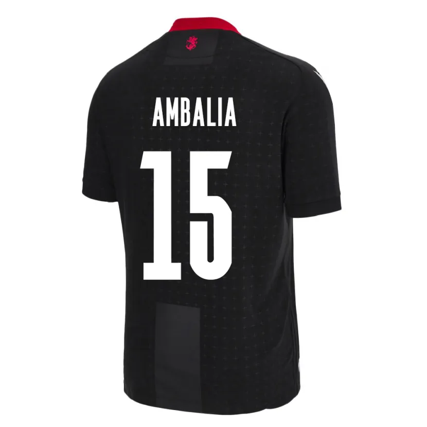 Danxen Homme Maillot Géorgie Tinatin Ambalia #15 Noir Tenues Extérieur 24-26 T-Shirt