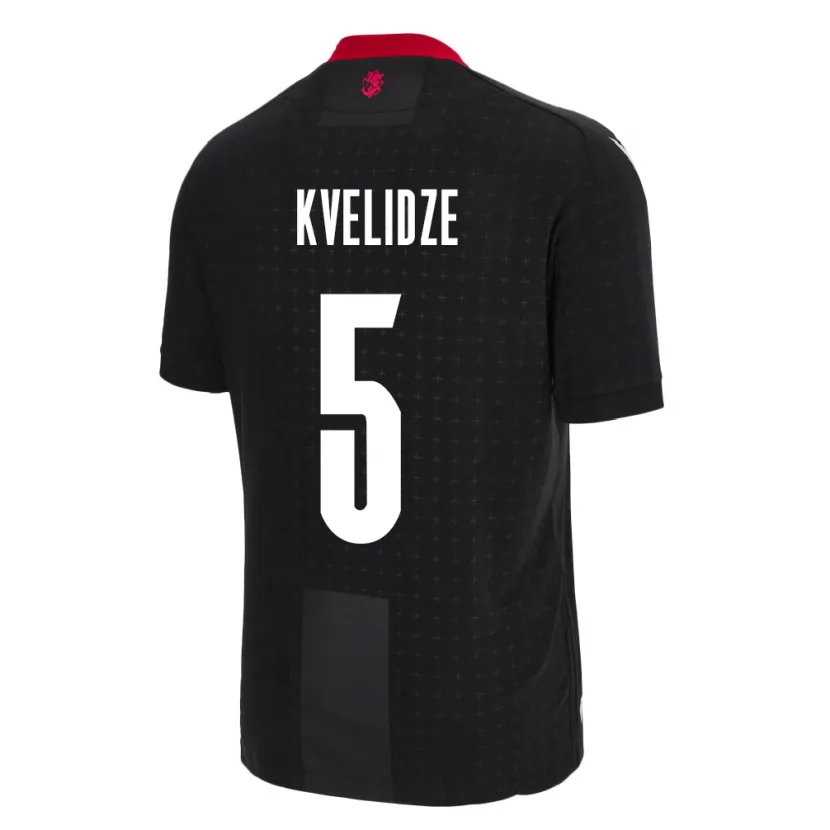 Danxen Homme Maillot Géorgie Tamar Kvelidze #5 Noir Tenues Extérieur 24-26 T-Shirt