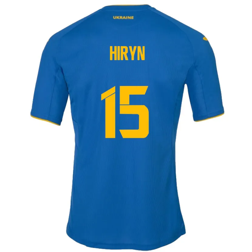 Danxen Homme Maillot Ukraine Viktoriya Hiryn #15 Bleu Tenues Extérieur 24-26 T-Shirt