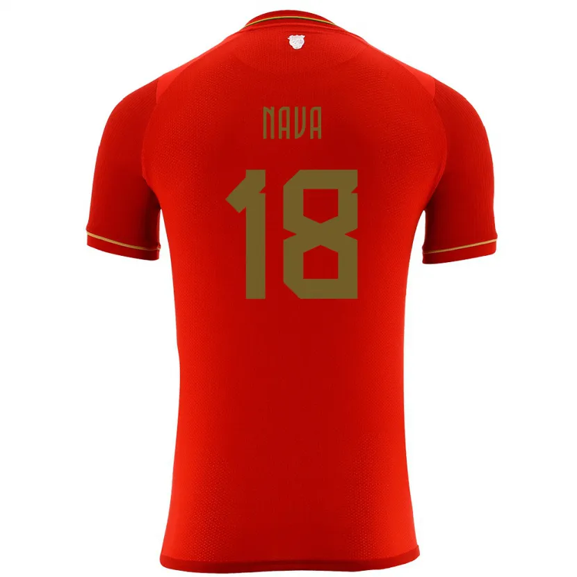 Danxen Homme Maillot Bolivie Fernando Nava #18 Rouge Tenues Extérieur 24-26 T-Shirt
