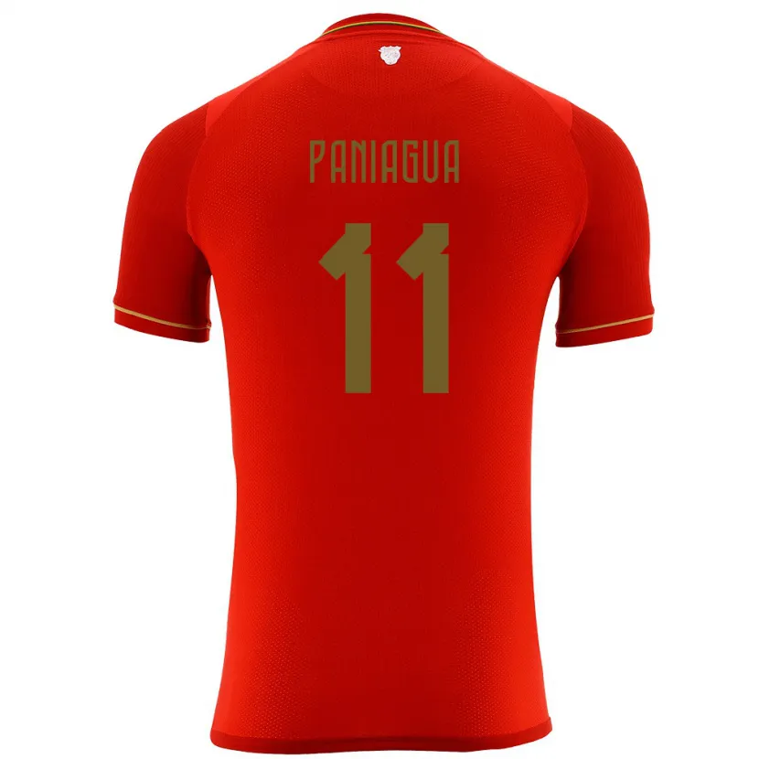 Danxen Homme Maillot Bolivie Moises Paniagua #11 Rouge Tenues Extérieur 24-26 T-Shirt