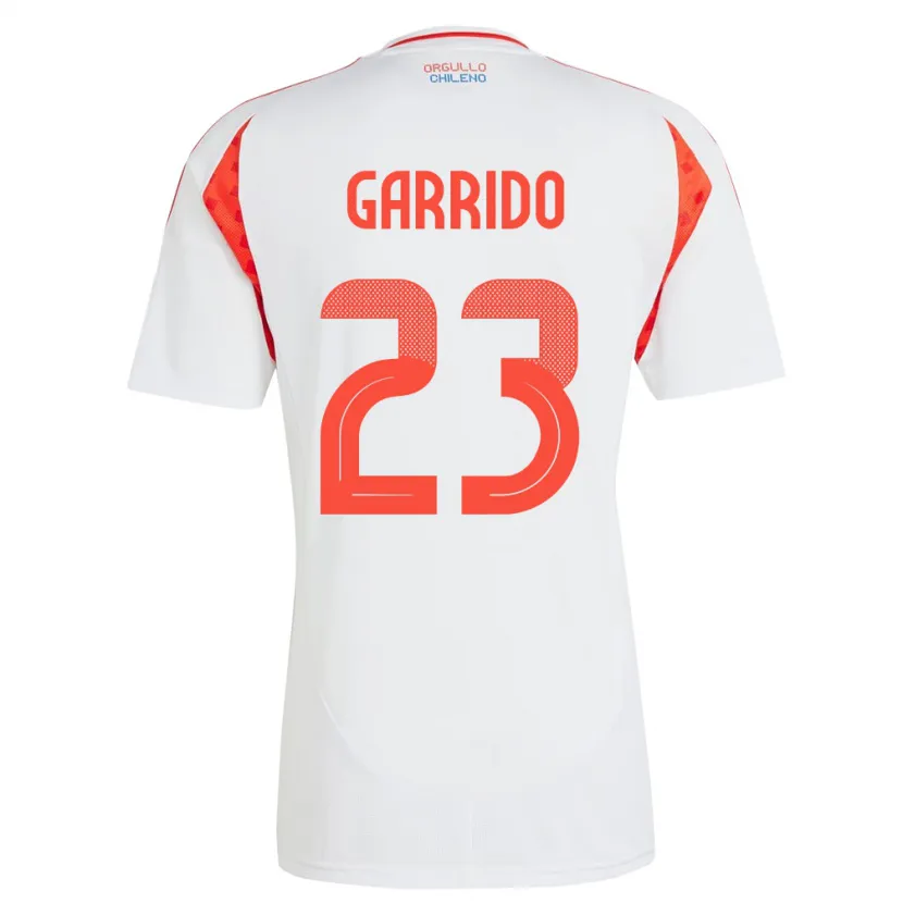 Danxen Homme Maillot Chili Pedro Garrido #23 Blanc Tenues Extérieur 24-26 T-Shirt