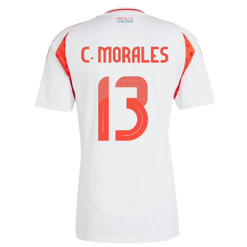 Danxen Homme Maillot Chili Cristián Morales #13 Blanc Tenues Extérieur 24-26 T-Shirt
