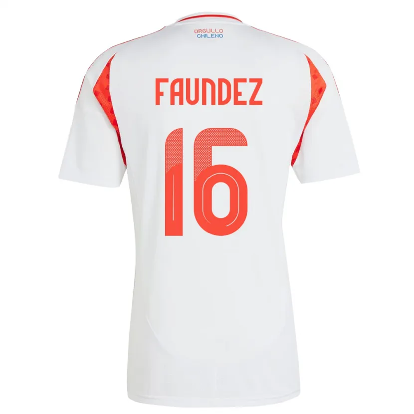 Danxen Homme Maillot Chili Felipe Faúndez #16 Blanc Tenues Extérieur 24-26 T-Shirt