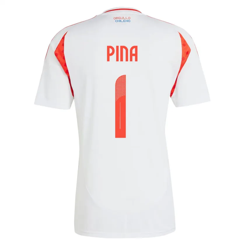 Danxen Homme Maillot Chili Cristóbal Piña #1 Blanc Tenues Extérieur 24-26 T-Shirt