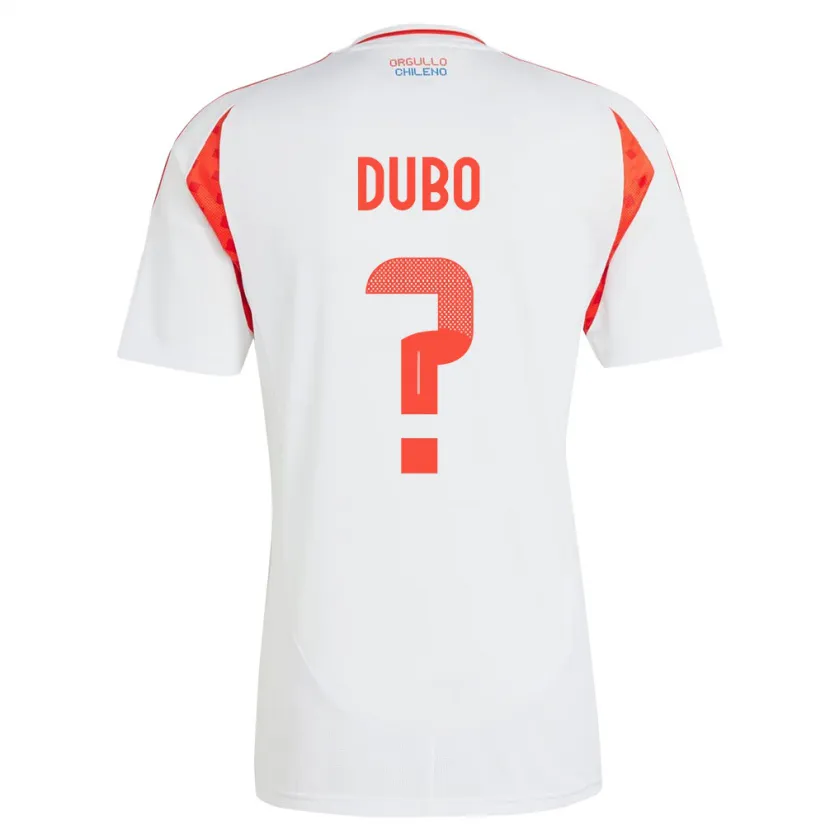 Danxen Homme Maillot Chili Alexander Dubó #0 Blanc Tenues Extérieur 24-26 T-Shirt