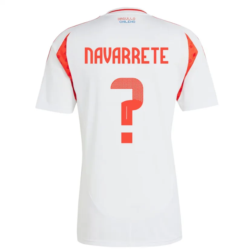 Danxen Homme Maillot Chili Sebastián Navarrete #0 Blanc Tenues Extérieur 24-26 T-Shirt