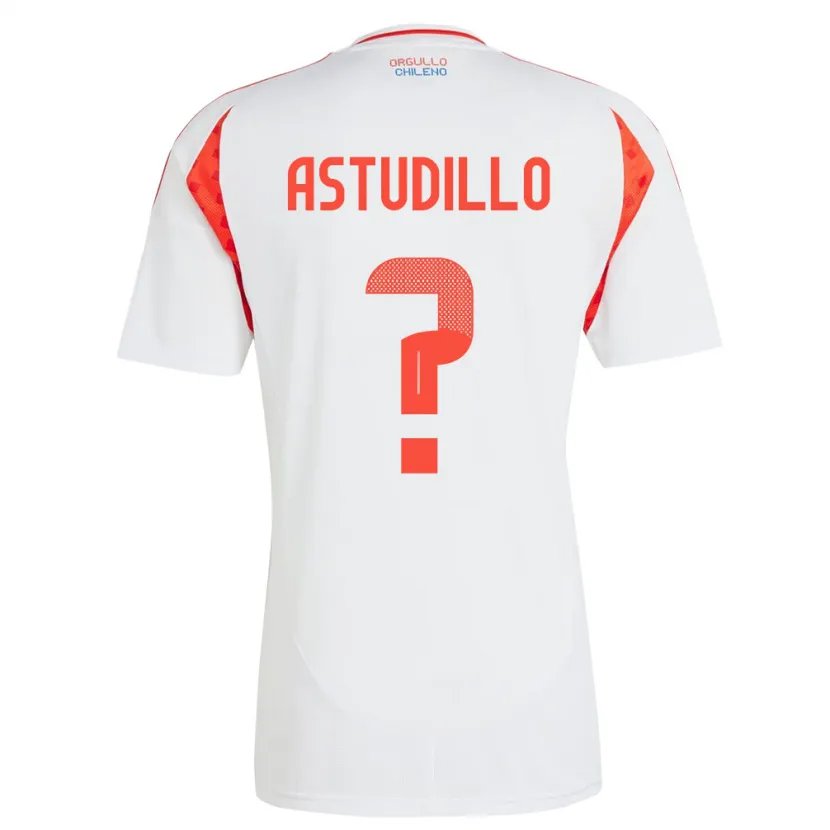 Danxen Homme Maillot Chili Jerall Astudillo #0 Blanc Tenues Extérieur 24-26 T-Shirt
